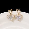 2022 New Copper Heart Shape Earrings For Women, Korean Hollow Sweet Stud Ear Jewelry view 4