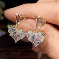 2022 New Copper Heart Shape Earrings For Women, Korean Hollow Sweet Stud Ear Jewelry view 1