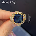 Fashion European Style Engagement Ring With Inlaid Blue Sapphire, Creative Jewelry Accessory view 3