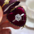 Classic Six Prong Zircon Wedding Ring, Live Stream Style Engagement Ring For Jewelry view 5