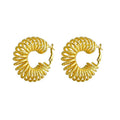 Elegant Alloy Spring Coil Hoop Earrings For Women, Exaggerated Round Textured Gold Silver Fashion Earrings view 5