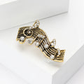 Alloy Rhinestone Music Note Brooch For Suits Coats And Jackets view 3