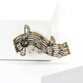 Alloy Rhinestone Music Note Brooch For Suits Coats And Jackets view 2