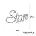 Alloy Rhinestone Letter Brooch And Scarf Clip For Garment Decoration view 5