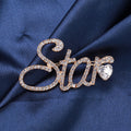 Alloy Rhinestone Letter Brooch And Scarf Clip For Garment Decoration view 4