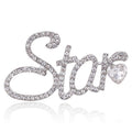 Alloy Rhinestone Letter Brooch And Scarf Clip For Garment Decoration view 1