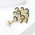 Alloy Peacock Feather Brooch Pin For Coat Suit And Qipao view 2