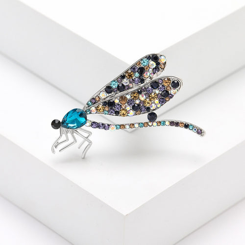 Alloy Rhinestone Dragonfly Brooch Pin For Suit And Clothing Decoration