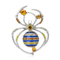 Halloween Alloy Enamel Rhinestone Spider Brooch For Suit Lapel Decoration view 1