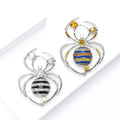 Halloween Alloy Enamel Rhinestone Spider Brooch For Suit Lapel Decoration view 4