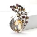 Alloy Rhinestone Leaf Brooch Pin For Women Suits And Coats view 2