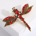 Vintage Alloy Rhinestone Dragonfly Brooch For Fashion Apparel view 4