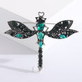 Vintage Alloy Rhinestone Dragonfly Brooch For Fashion Apparel view 3