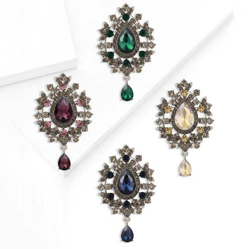 Alloy Glass Pendant Brooch Pin For Versatile Clothing Decoration