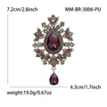 Alloy Glass Pendant Brooch Pin For Versatile Clothing Decoration view 4