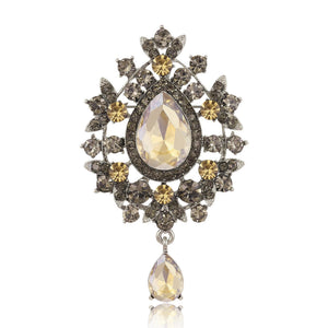 Alloy Glass Pendant Brooch Pin For Versatile Clothing Decoration