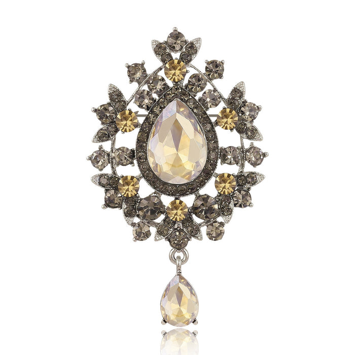 Alloy Glass Pendant Brooch Pin For Versatile Clothing Decoration