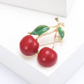 Alloy Cherry Fruit Brooch Pin For Fashion Clothing Decoration view 3