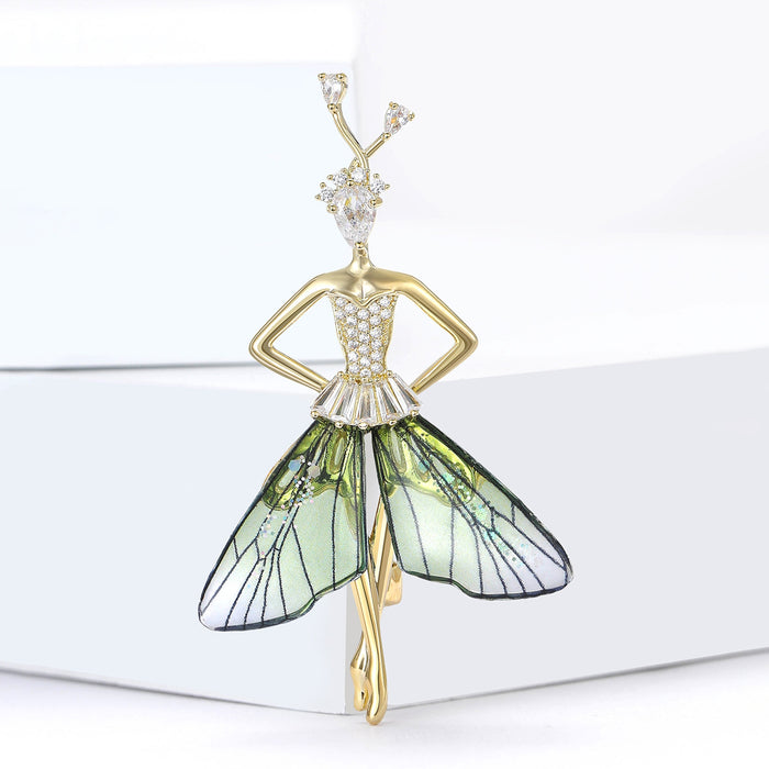Alloy Dancing Girl Brooch For Elegant Coat And Suit Decoration