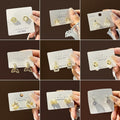 Korean Minimalist Geometric Pearl Stud Earrings With Silver Pins For Commuter Jewelry view 1