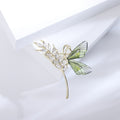 Alloy Rhinestone Wheat Butterfly Brooch For Versatile Apparel Decoration view 3