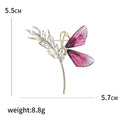 Alloy Rhinestone Wheat Butterfly Brooch For Versatile Apparel Decoration view 5