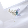 Alloy Rhinestone Wheat Butterfly Brooch For Versatile Apparel Decoration view 4