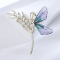 Alloy Rhinestone Wheat Butterfly Brooch For Versatile Apparel Decoration view 6