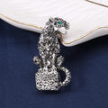 Alloy Full Rhinestone Leopard Brooch Pin For Vintage Clothing Accessories view 4
