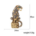 Alloy Full Rhinestone Leopard Brooch Pin For Vintage Clothing Accessories view 5