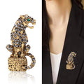 Alloy Full Rhinestone Leopard Brooch Pin For Vintage Clothing Accessories view 2