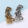 Alloy Full Rhinestone Leopard Brooch Pin For Vintage Clothing Accessories view 3