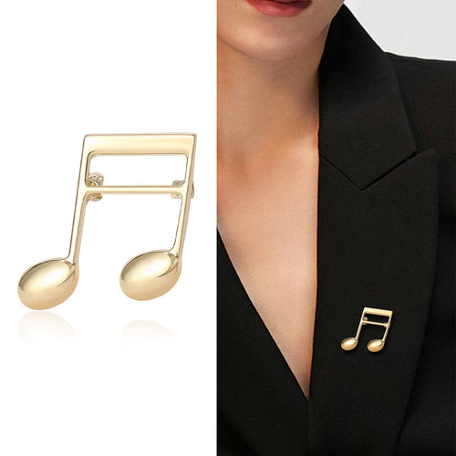 Smooth Alloy Music Note Brooch Pin For Suit Lapel Accessories