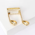 Smooth Alloy Music Note Brooch Pin For Suit Lapel Accessories view 3