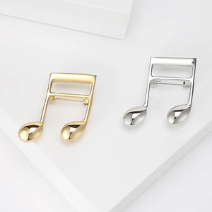 Smooth Alloy Music Note Brooch Pin For Suit Lapel Accessories