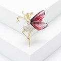 Alloy Acrylic Rhinestone Flower Fairy Brooch Pin For Coats view 4
