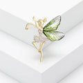 Alloy Acrylic Rhinestone Flower Fairy Brooch Pin For Coats view 3