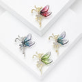 Alloy Acrylic Rhinestone Flower Fairy Brooch Pin For Coats view 1