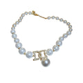 French Sweet Style Pearl Letter Pendant Necklace Light Luxury Round Bead Collarbone Chain view 5