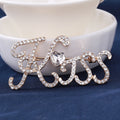Alloy Rhinestone Letter Brooch Pin For Cute Clothing Decoration view 4