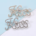 Alloy Rhinestone Letter Brooch Pin For Cute Clothing Decoration view 3