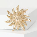 Alloy Enamel Sunflower Brooch With Rhinestones For Blazer Decoration view 3
