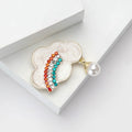 Alloy Rhinestone Rainbow Cloud Brooch Pin For Cute Women's Fashion view 3