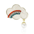 Alloy Rhinestone Rainbow Cloud Brooch Pin For Cute Women's Fashion view 5