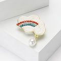 Alloy Rhinestone Rainbow Cloud Brooch Pin For Cute Women's Fashion view 2