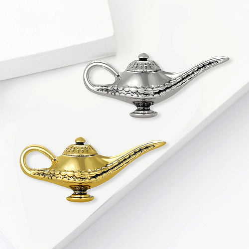Alloy Aladdin Magic Lamp Brooch Pin For Unisex Fashion Apparel
