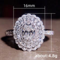 Luxury Full Diamond Zircon Statement Ring For Women European American Sparkling Fashion Jewelry view 5