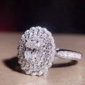 Luxury Full Diamond Zircon Statement Ring For Women European American Sparkling Fashion Jewelry view 2