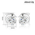 Micro Paved Zircon Dolphin Stud Earrings European Style Fashion Ear Jewelry For Women view 5
