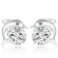 Micro Paved Zircon Dolphin Stud Earrings European Style Fashion Ear Jewelry For Women view 6
